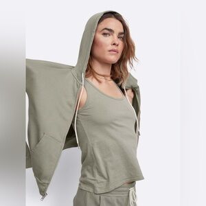 MATE the Label Organic Terry Zip Up Hoodie Sage Green Small